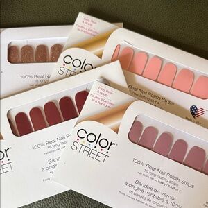 Color Street Assorted 100% Real Nail Polish Strips - Mixed Shades 4 Packs